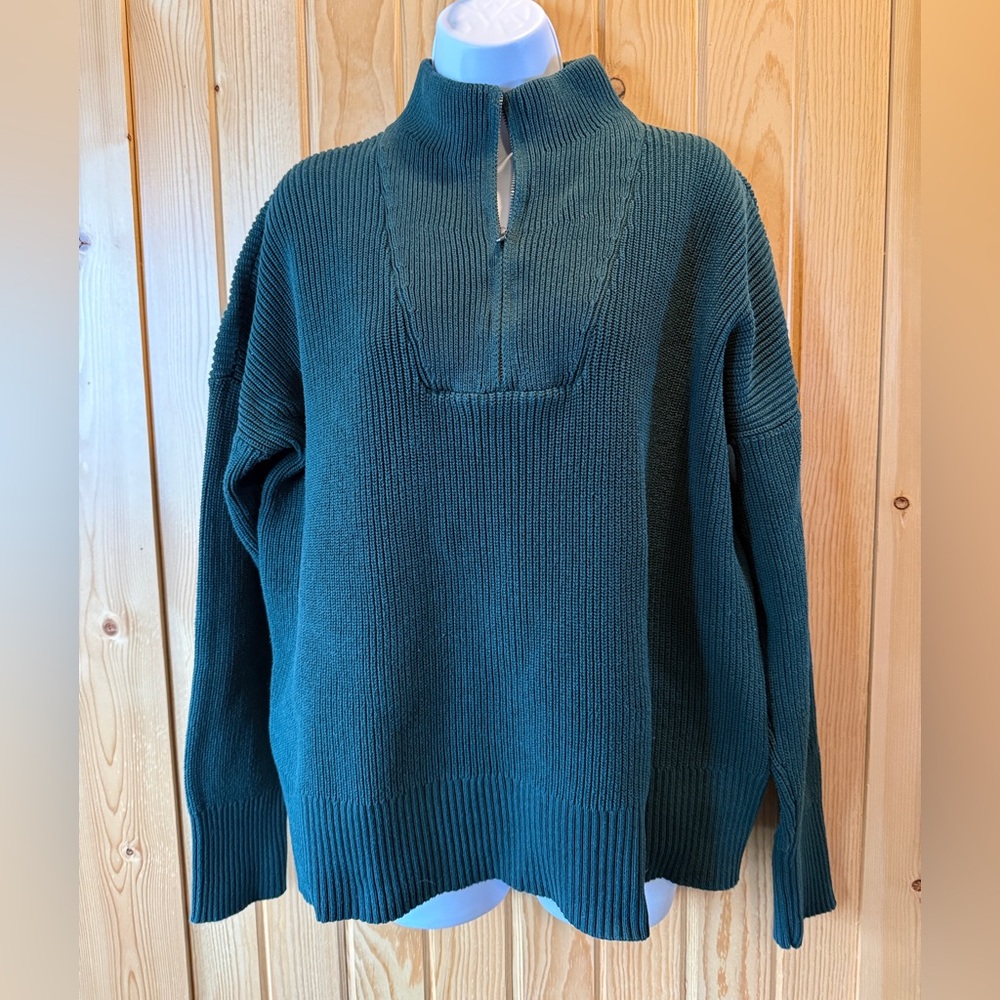 LANDS END WOMENS 1/4 ZIP SWEATER